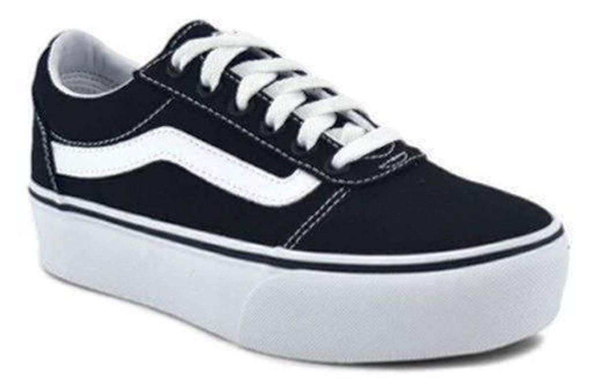 Social Vans Ward Platform Canvas Zapatillas Mujer, Negro