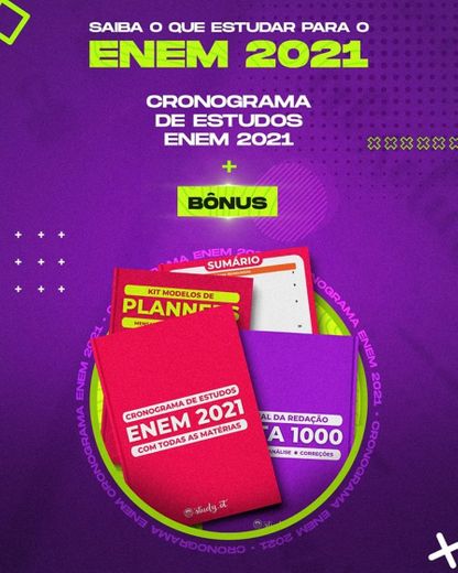 E-book Cronograma de Estudos ENEM 2021 + Bônus