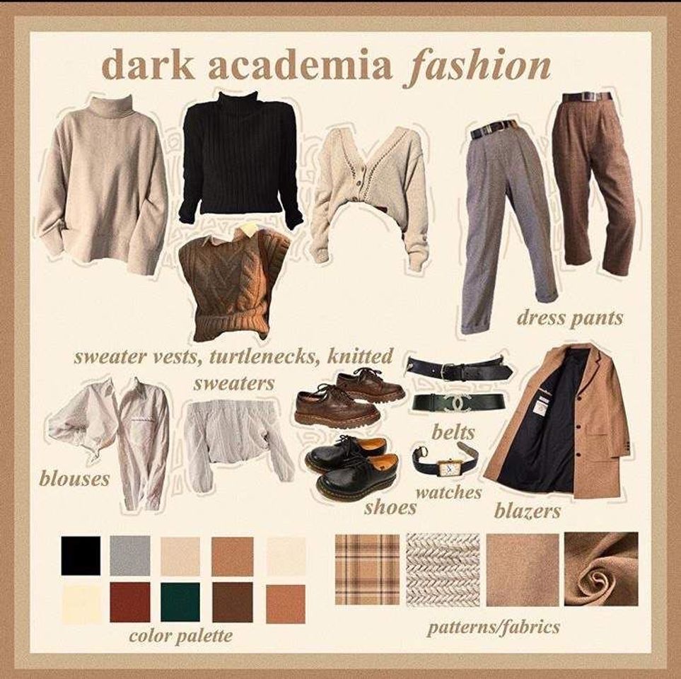 Moda Dark academia fashion 