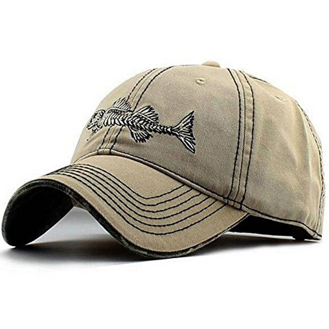 Fashion JUYOU Hombres de ajustable Gorra de béisbol estilo gorras de pesca con pez Bones Papá Sombreros Para Hombres