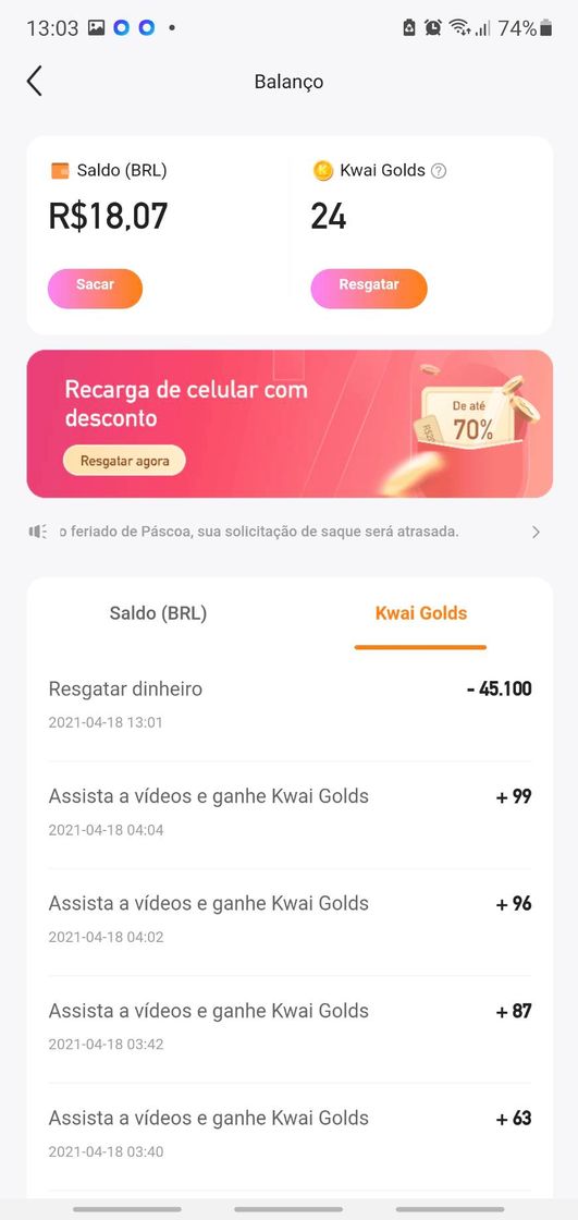 Social Entre no kwai você tem, ganhe dinheiro assistindo vídeos...