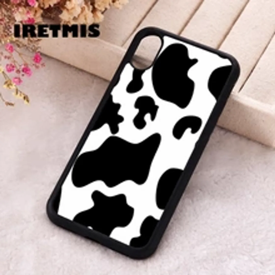 Producto Capa Iretmis macio silicone para iphone vaca preto e branco 