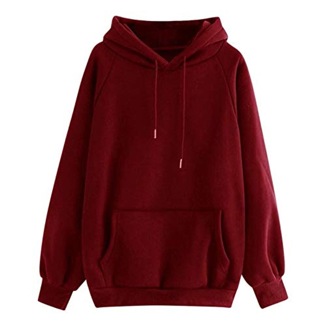 Moda Sudadera con capucha para mujer con bolsillo Vino 4X