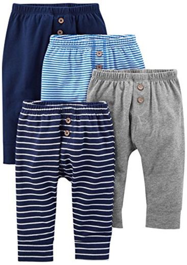 Simple Joys by Carter's pantalón para bebé, paquete de 4 ,Navy