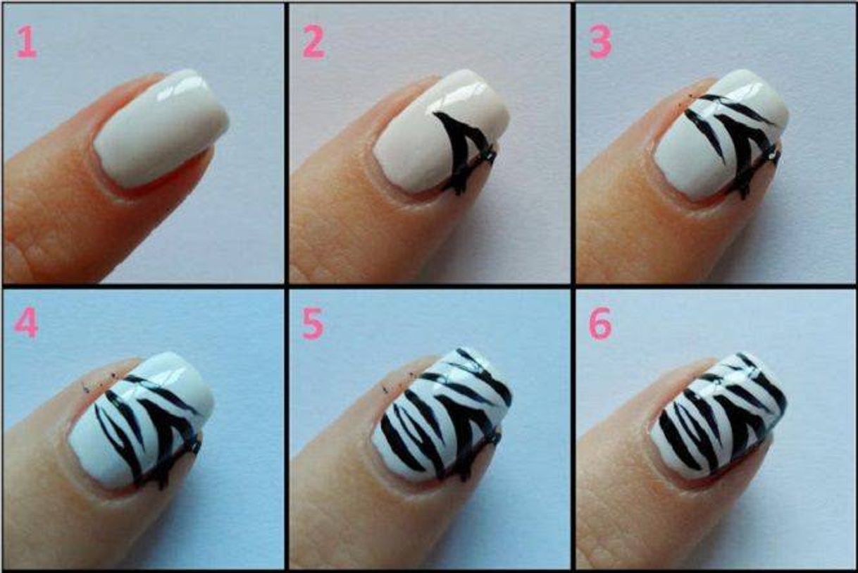 Fashion Drawing zebra nail