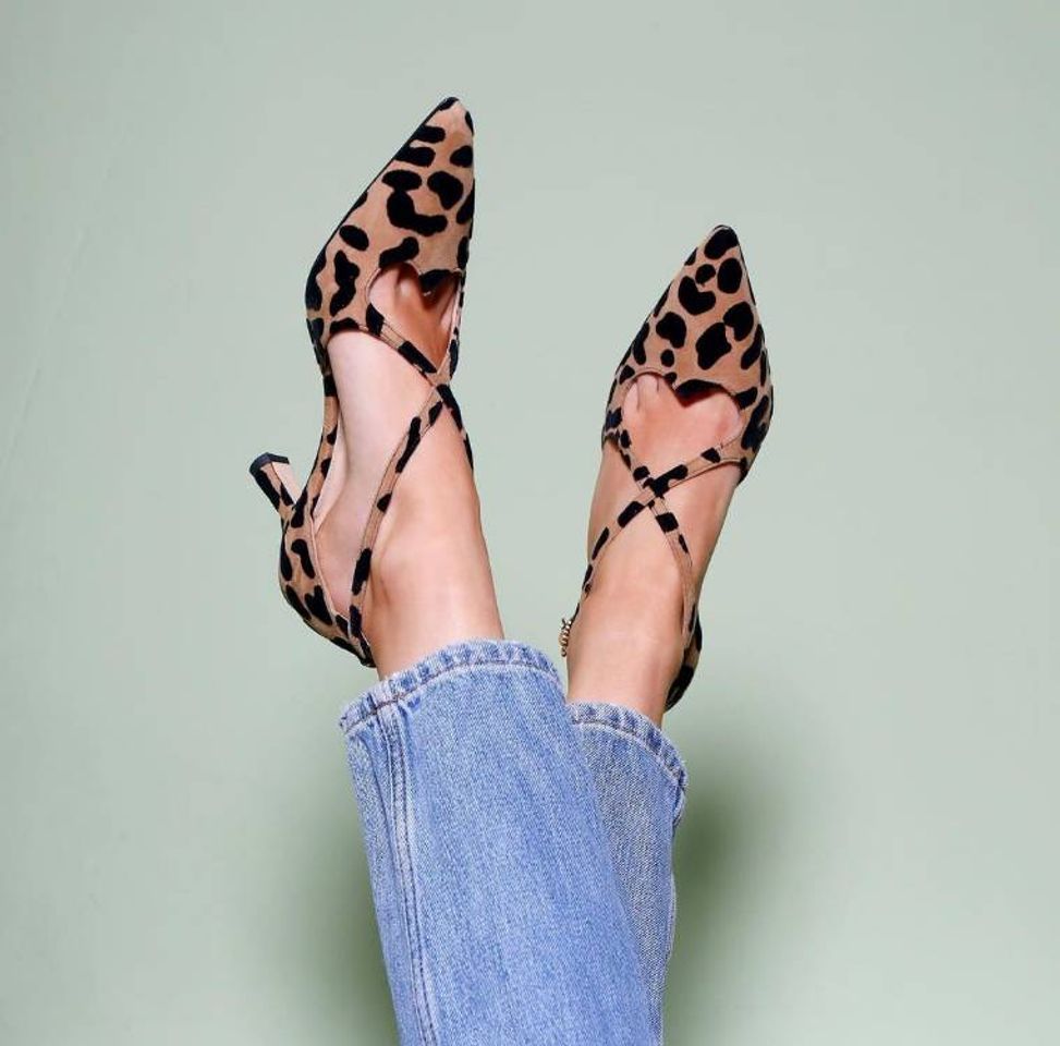 Moda LOVER LEOPARD KITTEN HEEL PUMPS

