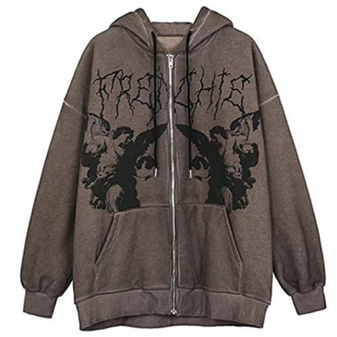 Social Chaqueta con capucha Y2K para mujer