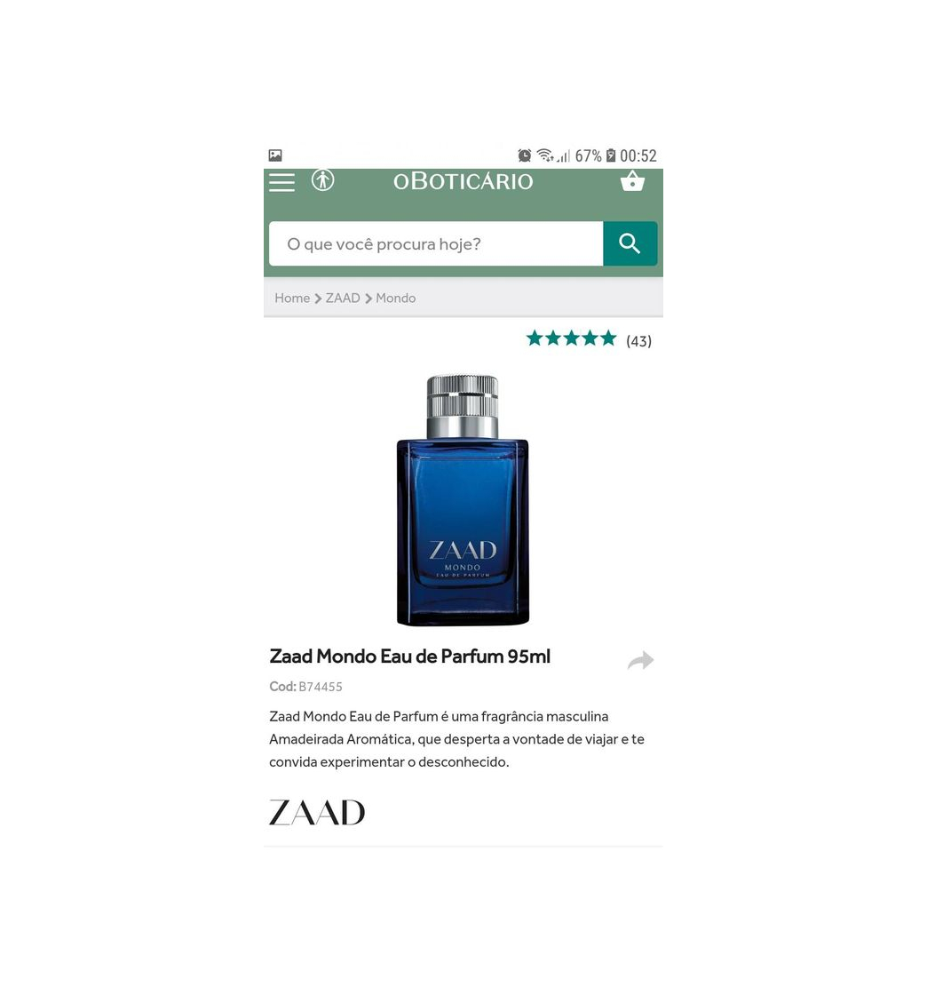 Productos Zaad Mondo Eau de Parfum, 95ml