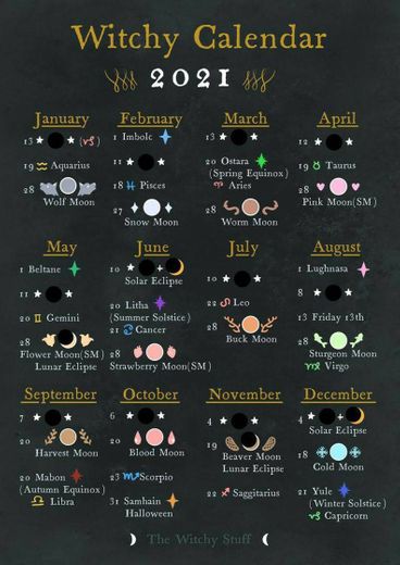 Witchy calendar