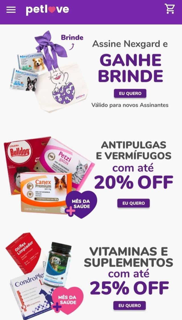 Moda Petlove - produtos com mais de 50% de desconto