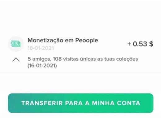 Monetização do peoople 