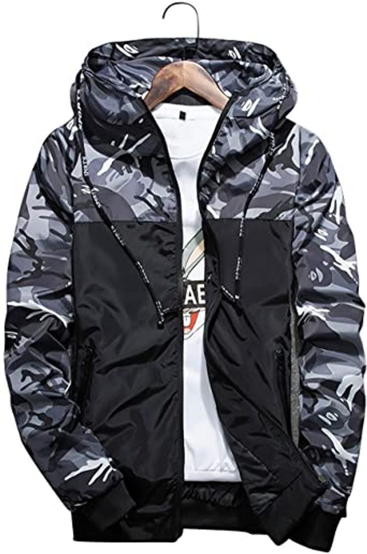 shepretty Hombre Softshell Funciones Chaqueta para Exterior Impermeable Color Verde Cortavientos