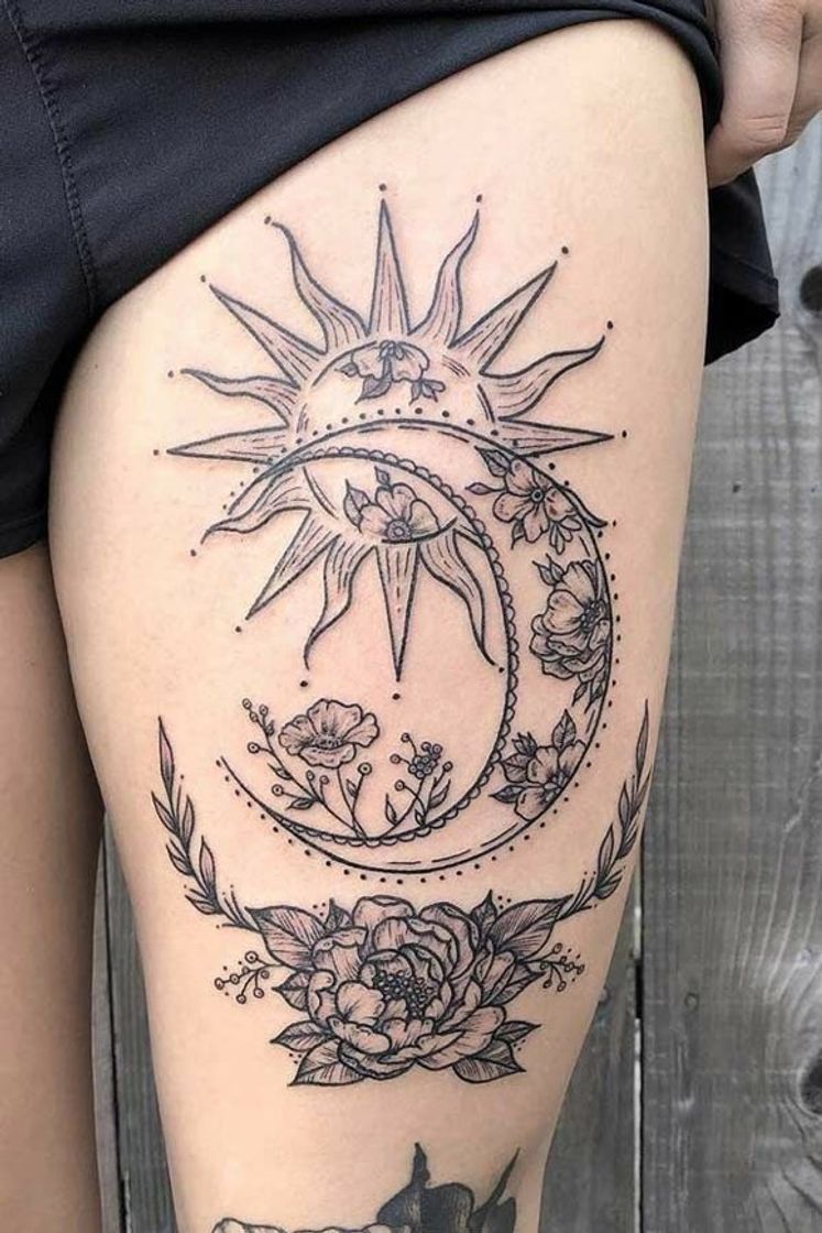 Moda Tatuagens sol e lua 