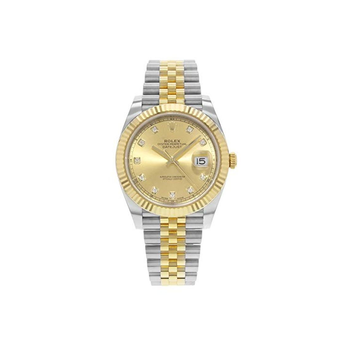 Product Rolex Datejust 41 Champagne Diamond Steel y 18K oro amarillo Jubilee reloj de los hombres 126333CDJ