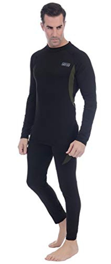 Productos Apanphy® Ropa interior térmica Conjunto de camuflaje profesional Transpirable de secado rápido Forro polar Manga larga Top Johns ropa interior de invierno hombre para Deportes al aire libre negro