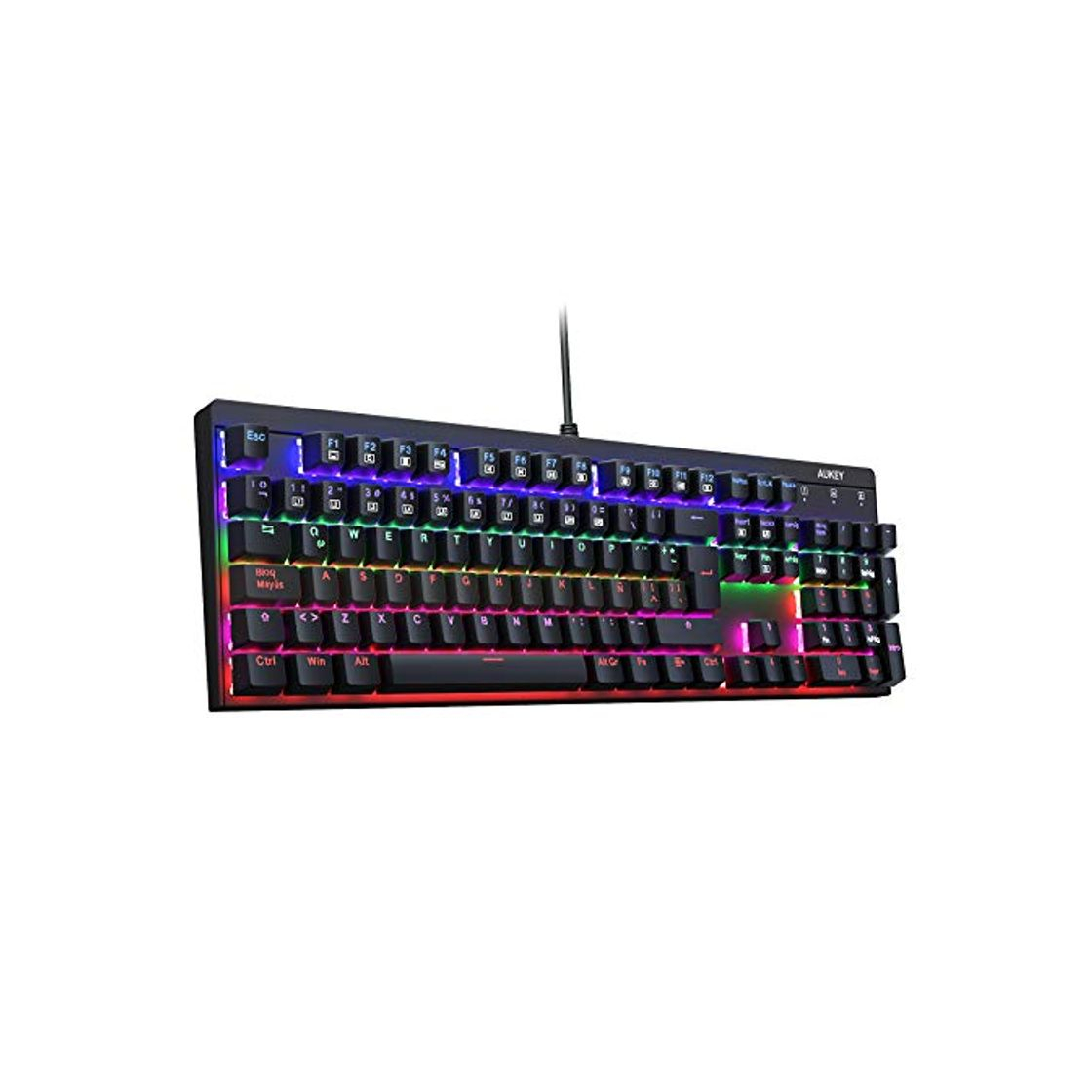 Social AUKEY Teclado Mecánico Retroiluminación LED con Interruptores Azul