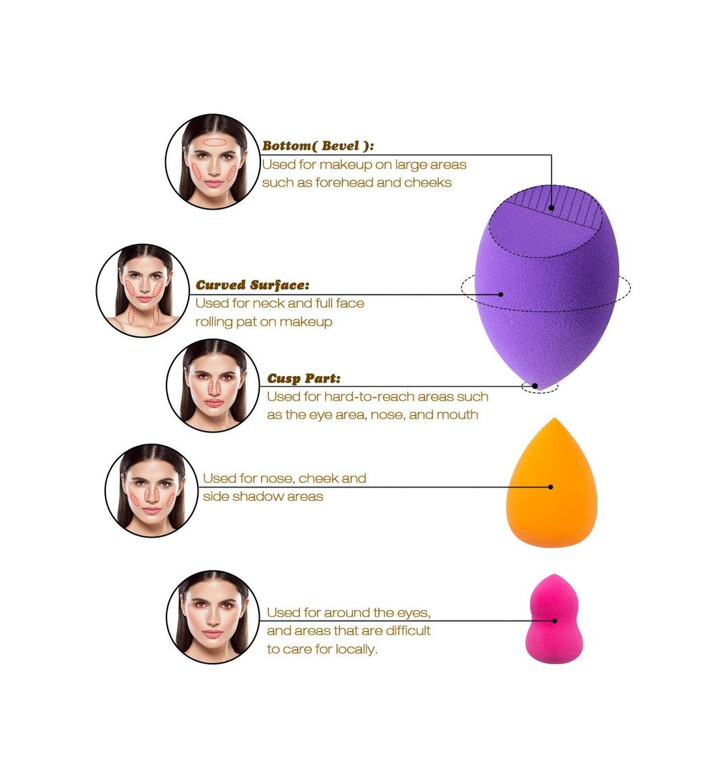 Producto 11 Piezas Esponja Maquillaje Beauty Blender Sin Látex Facial Makeup Esponjas para