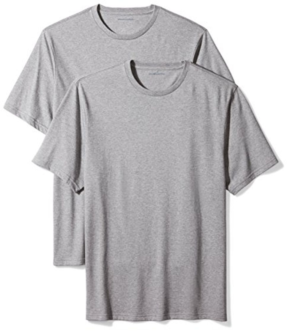 Fashion Amazon Essentials 2-Pack Regular-Fit Short-Sleeve Crewneck T-Shirts Camiseta, Gris