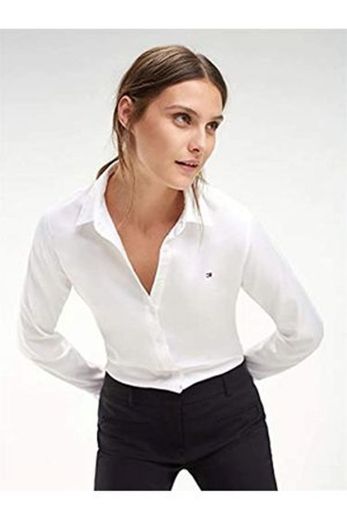 Tommy Hilfiger Jenna Shirt LS Camisa Regular fit, Blanco