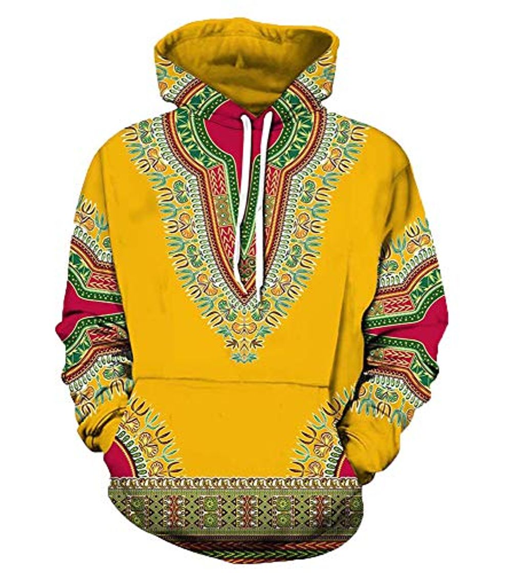 Moda Huateng Sudaderas con Estampado Africano Dashiki 3D para Mujer para Hombre