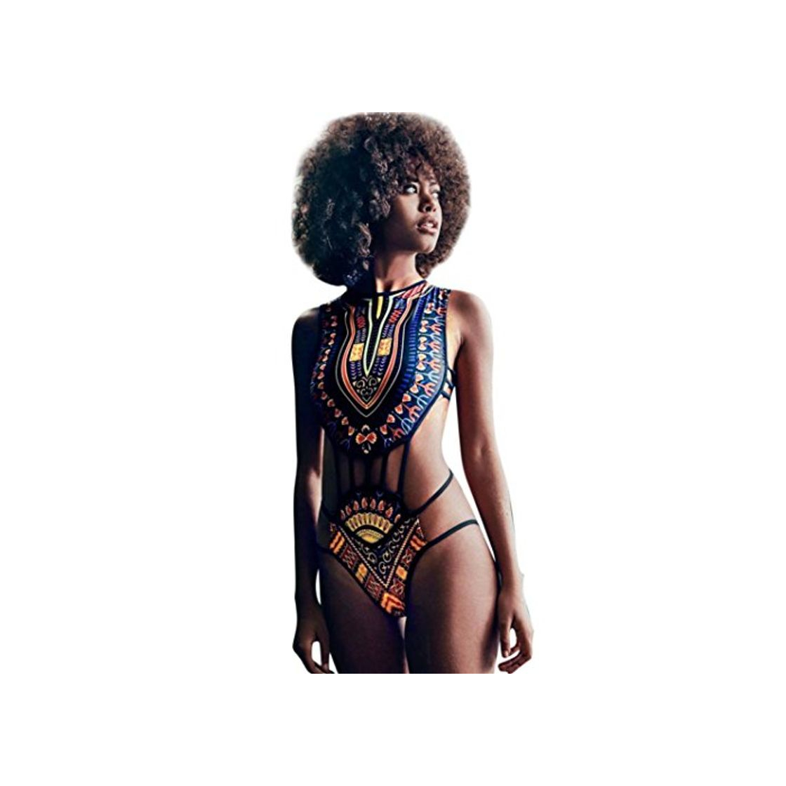 Fashion SHOBDW Mujer Africano de impresión Vintage Estilo étnico Bikini Conjunto de Traje