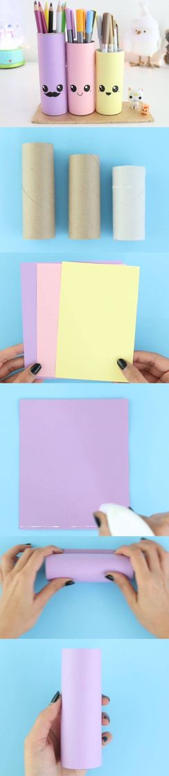 Social Porta Lápis Kawii com rolo de papel higiênico 