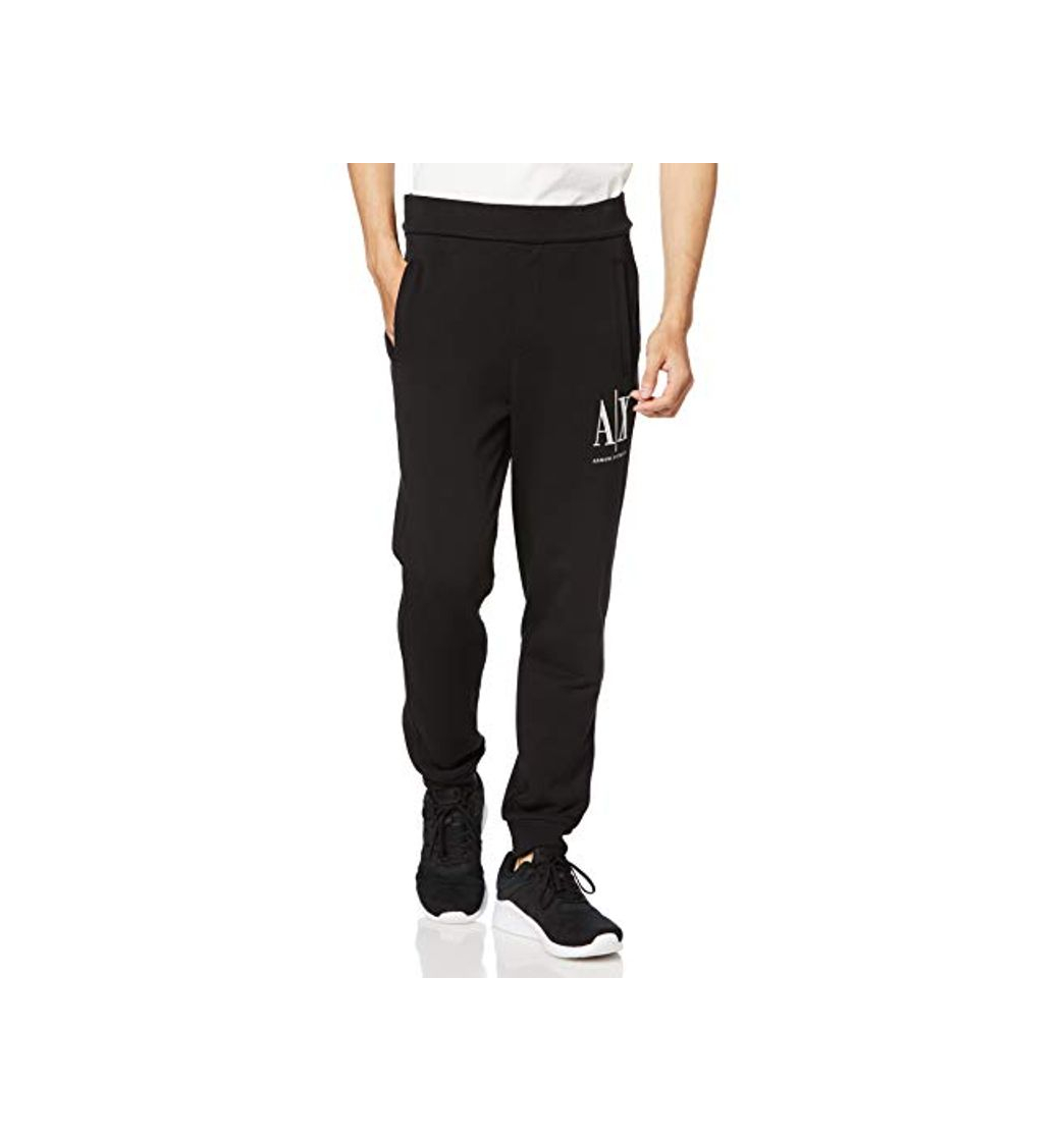 Fashion Armani Exchange Icon Tracksuit Bottom Pantalones de Deporte, Negro