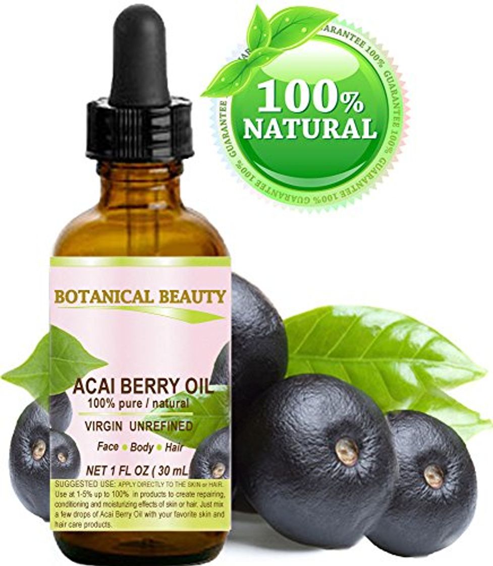 Belleza ACEITE DE BAYA DE ACAI. Aceite de portador prensado en frío 100%