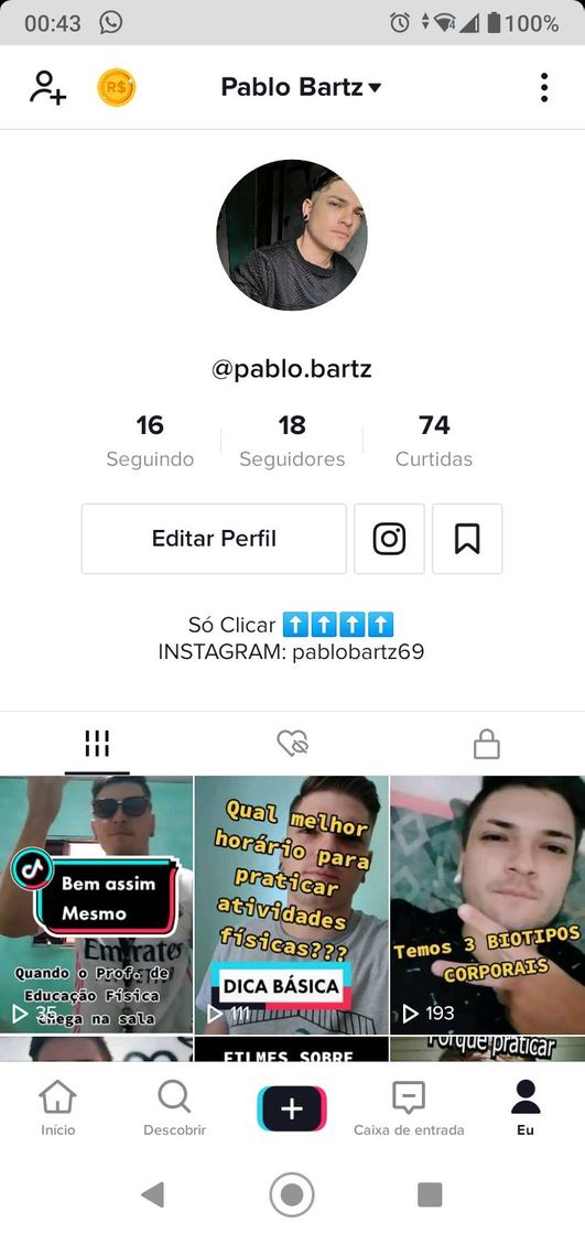 Moda VIDEOS POSTADOS NO MEU TIKTOK