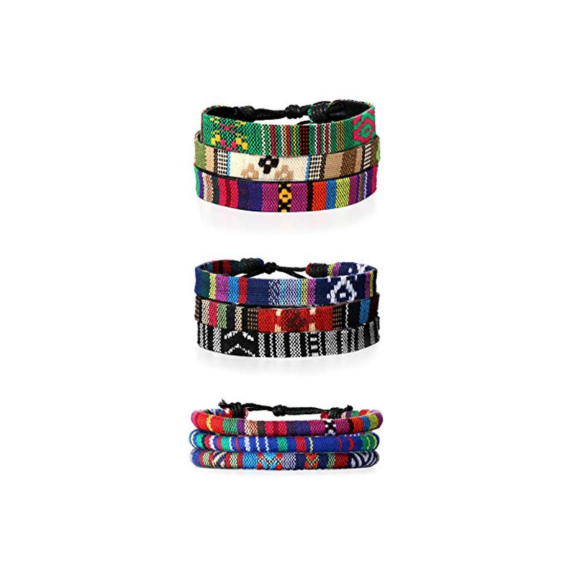 Fashion Aroncent Pulsera de Cuero Algocón Ajustable Brazalete Bohemia Tribal Multicapa Juego de