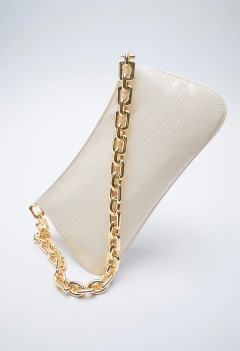 Fashion Bolso blanco cadena dorada 