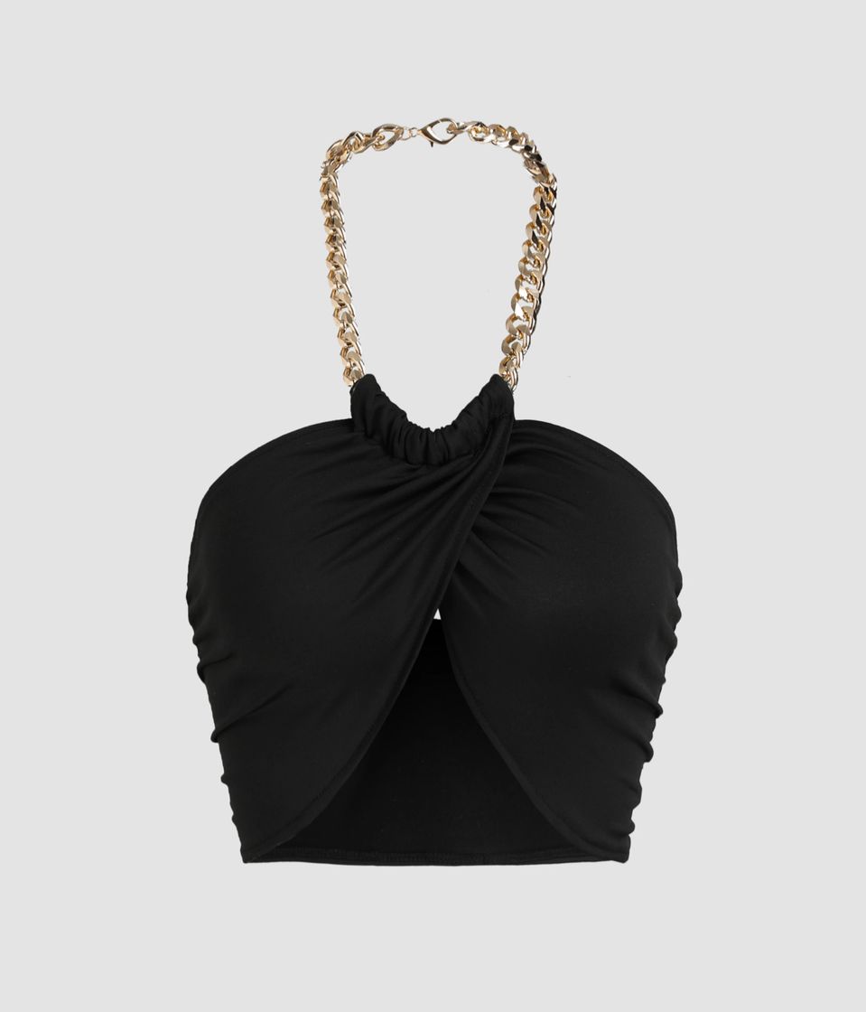 Fashion cuban chain halter top