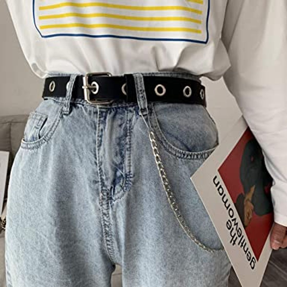 Social ZOYLINK Cinturón Elástico Cinturón Mujer Cuero Negro Cinturón Jeans Cinturón Moda Hollow