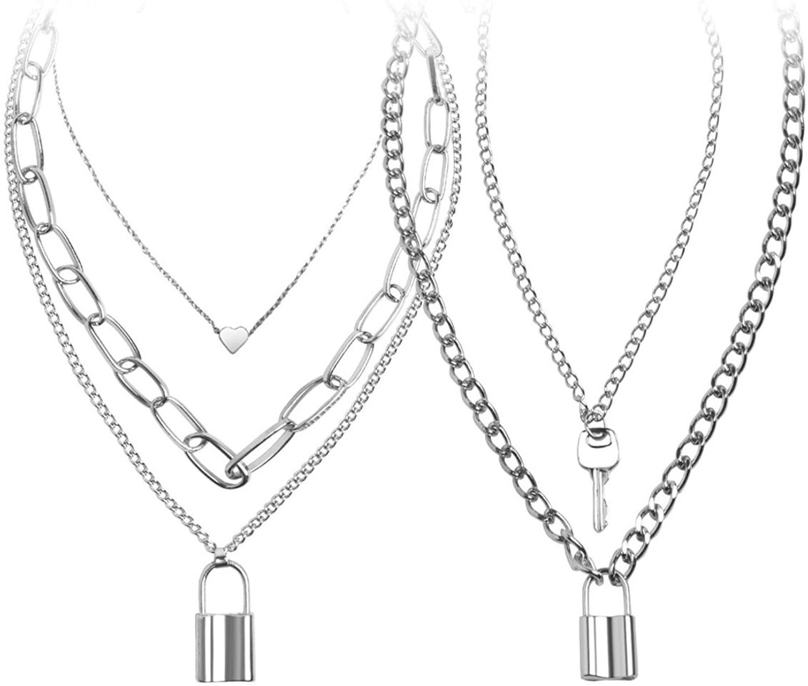 Social Lock Chain Necklace, Egirl Chains, Statement Lock ... - Amazon.com