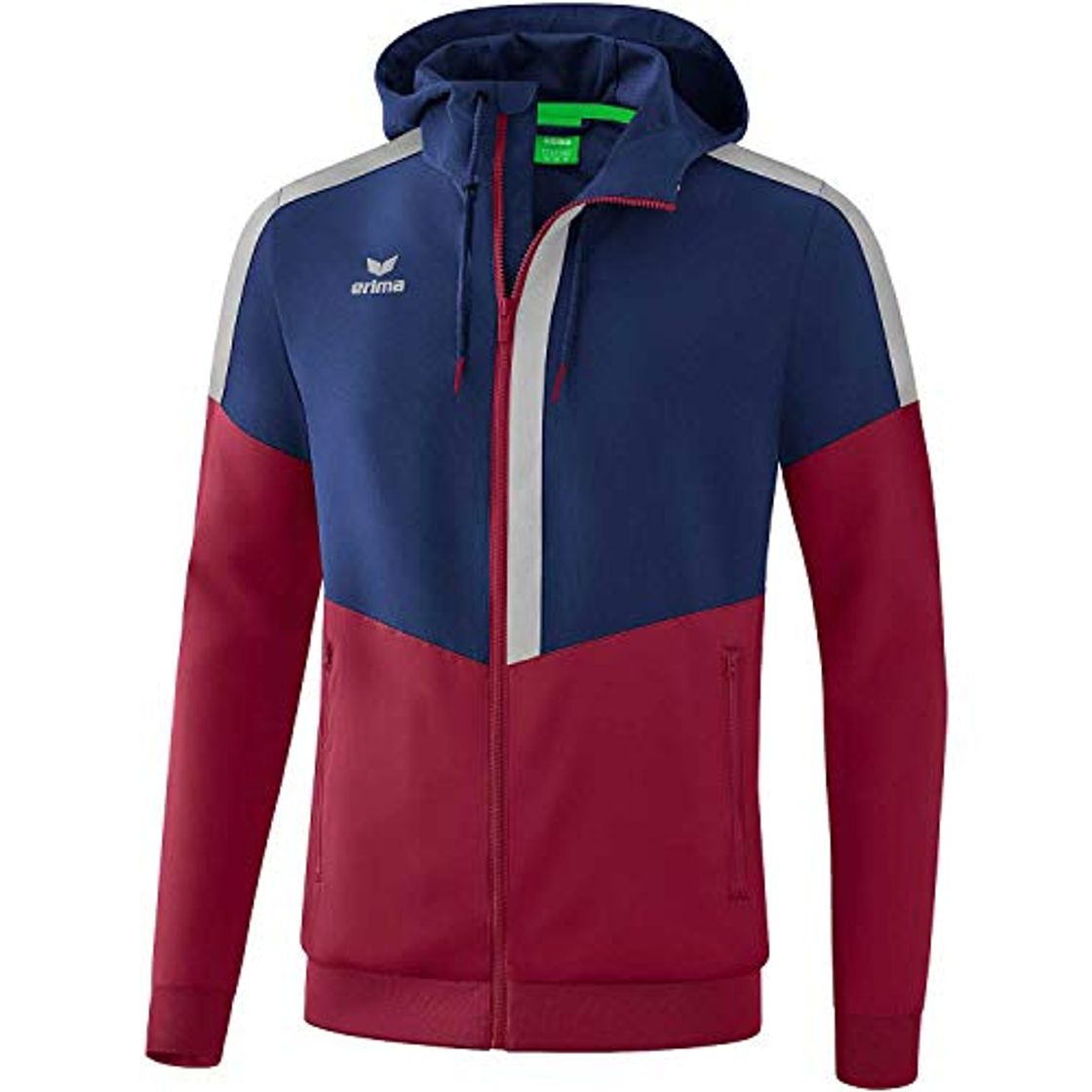 Fashion erima Squad Tracktop - Chaqueta con Capucha para Hombre, New Navy/Burdeos/Silver Grey,