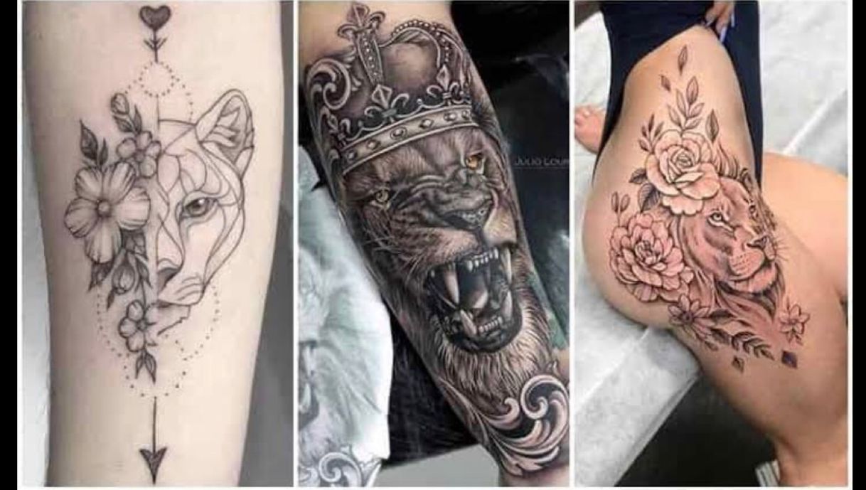 Fashion Tatuagem leão 