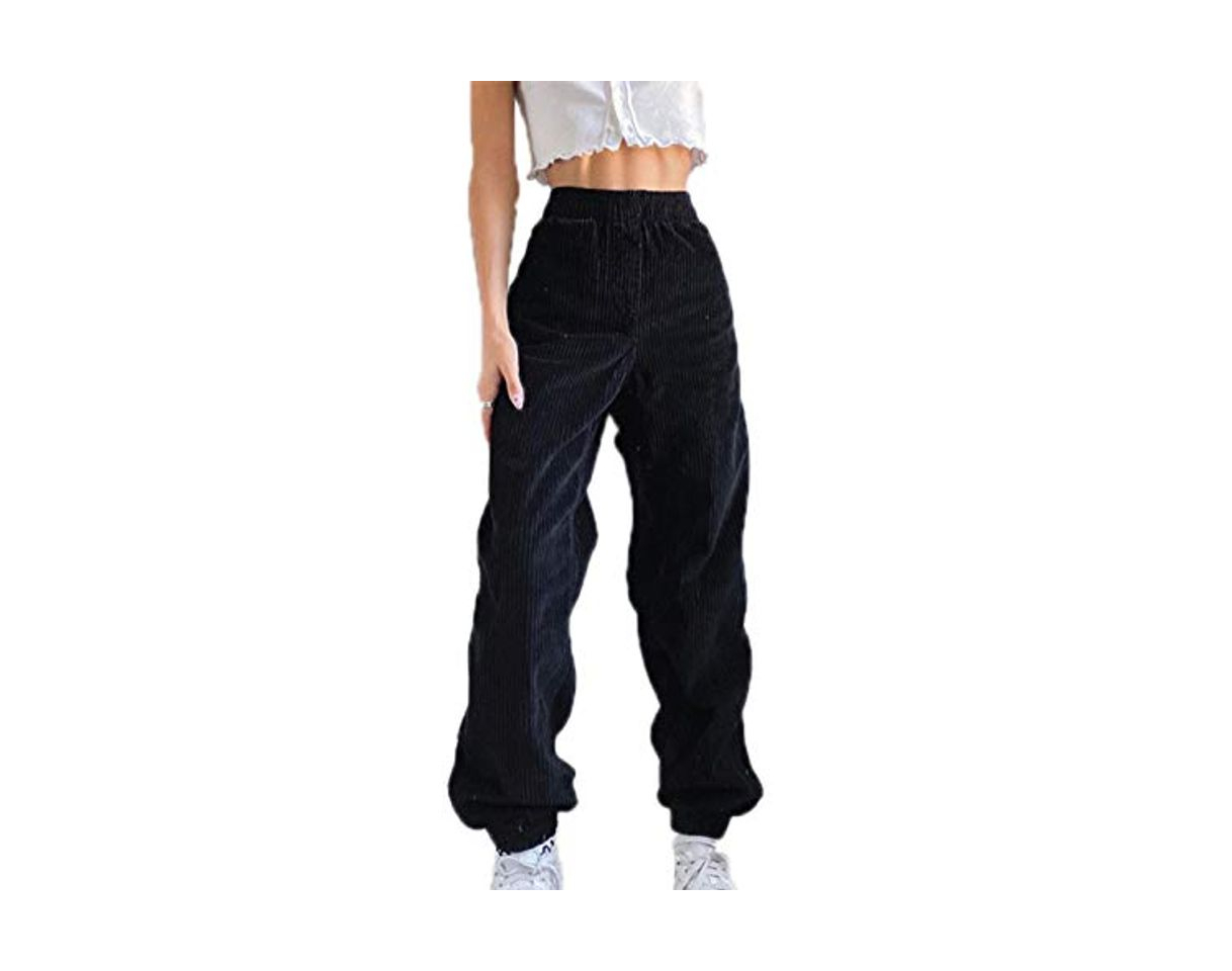 Moda Pantalones de chándal de Pana para Mujer Pantalones de chándal Informales de Gran tamaño Suaves y cálidos Pantalones con Bolsillos