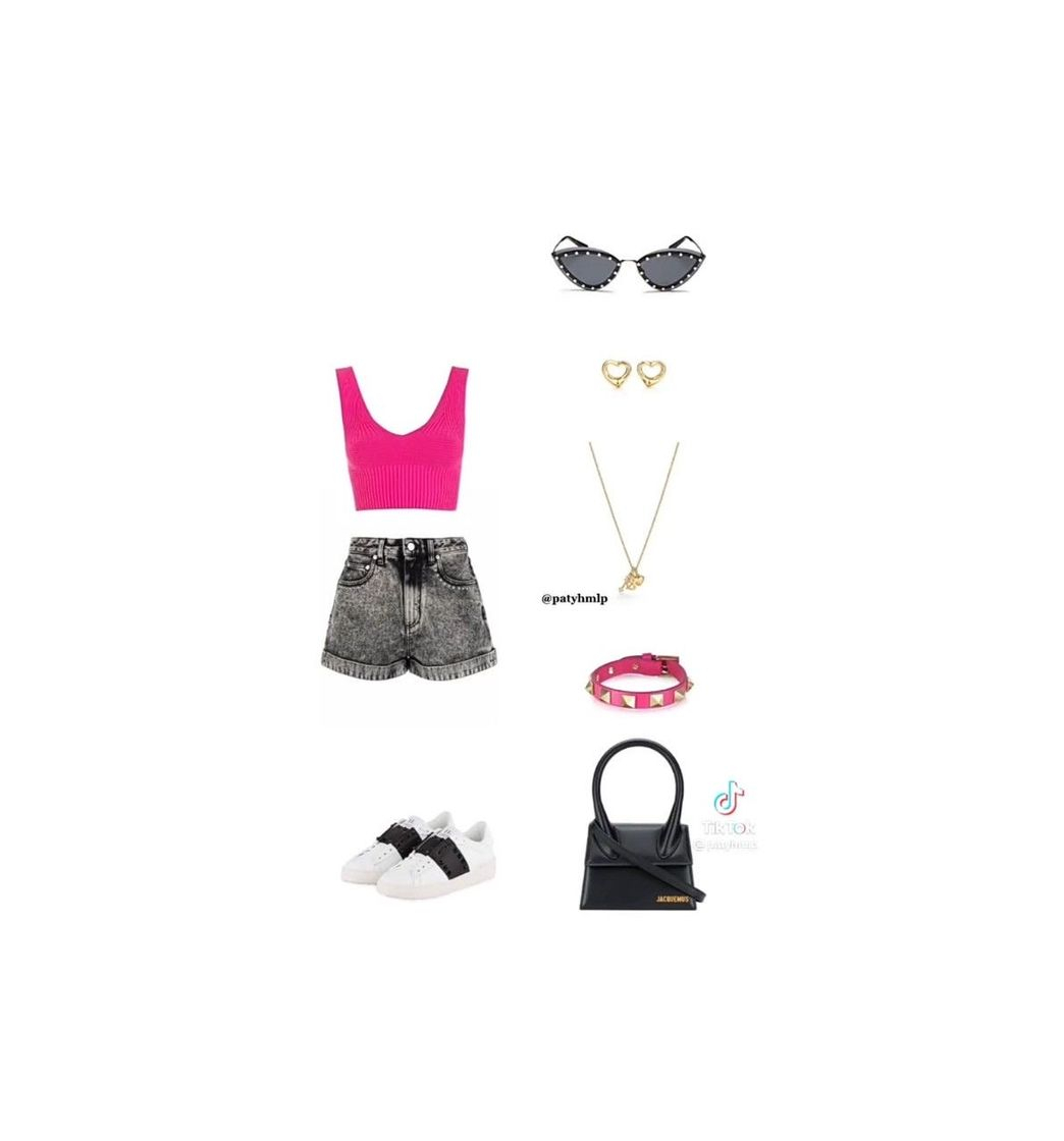 Social pink fashion look