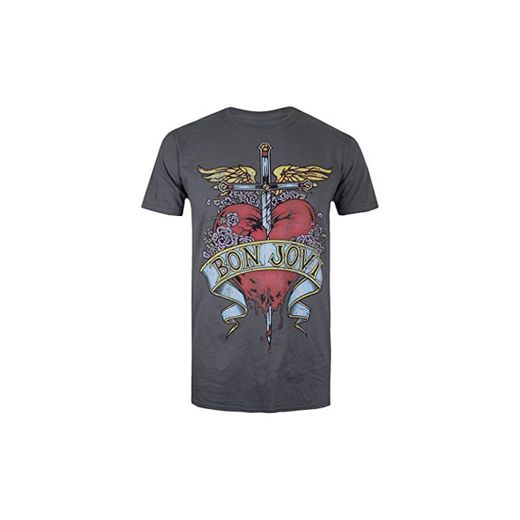 Bon Jovi Heart Tattoo Camiseta, Gris