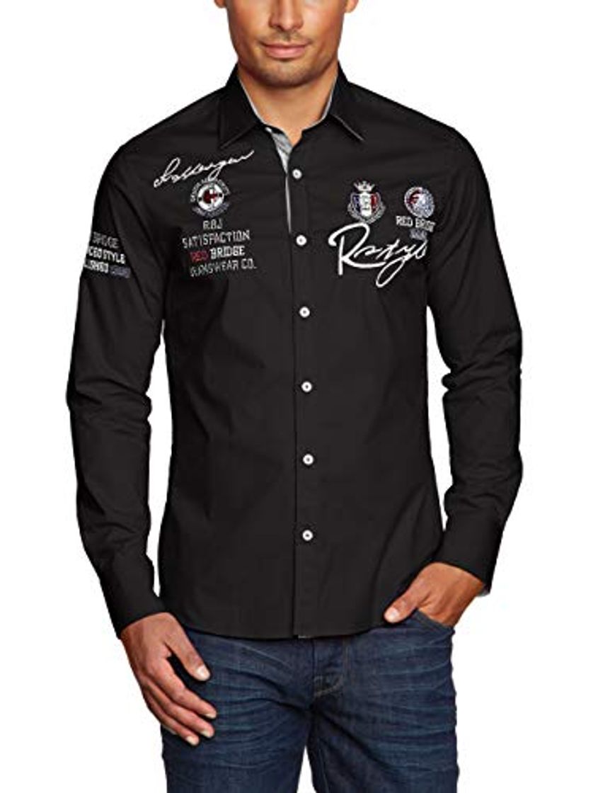 Moda Redbridge R-2130 Camisa Regular Fit de Manga Larga para Hombre