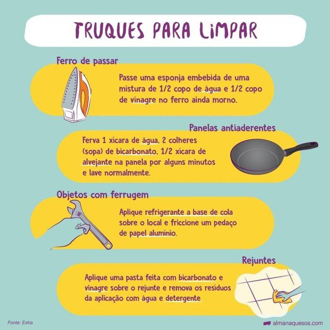 Moda truques para limpar 