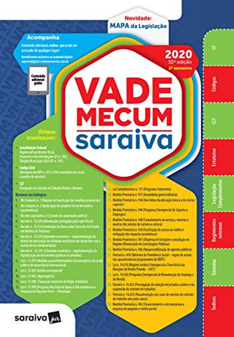 Book Vade Mecum Saraiva - 30a. Edicao - 2020 - 2o. Semestre