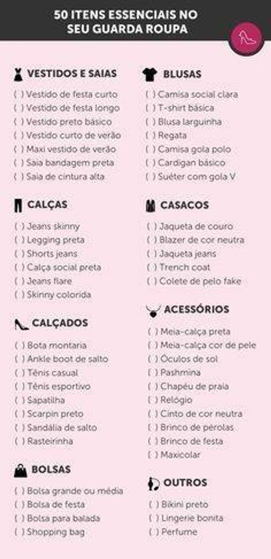 Fashion 50 coisas essenciais no guarda roupa 👔👙👖🧦