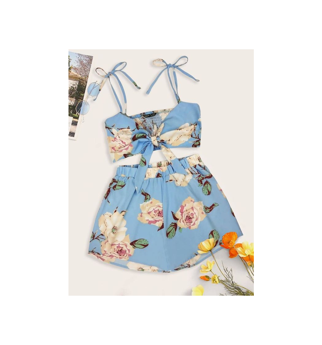 Moda Folhado Floral Boho Roupa de 2pçs