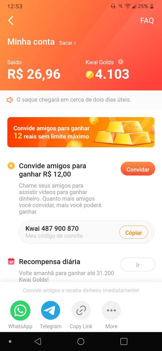 App Venha ganhar dinheiro que pode retirar imediatamente! 