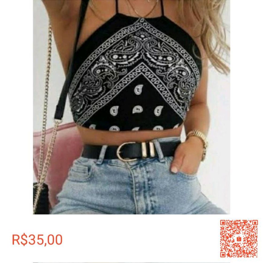 Fashion Cropped Bandana por R$35,00. 