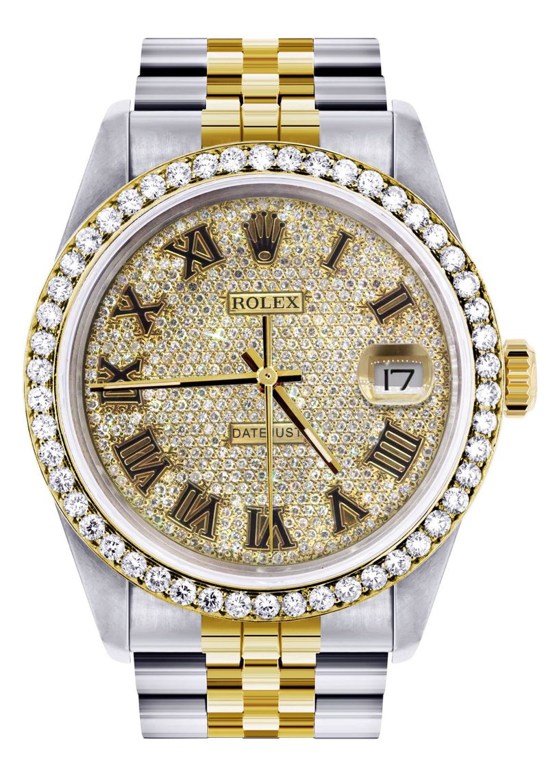 Fashion Rolex Dorado Con Diamantes