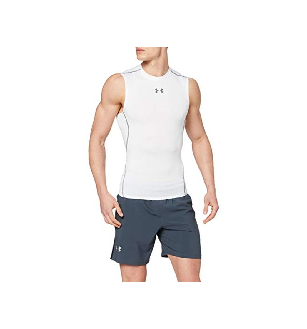 Fashion Under Armour UA HeatGear ARMOUR Sleeveless, Camiseta Sin Mangas Hombre, Blanco