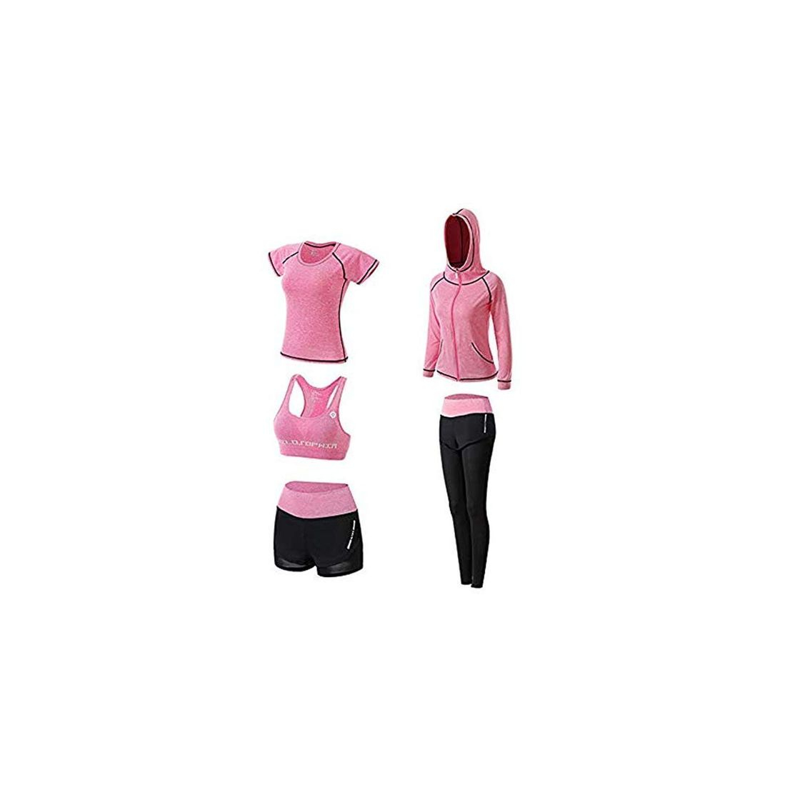 Product Ropa Deportiva Mujer, 5set Traje Camiseta para Deporte Yoga Gimnasia Sports Incluye