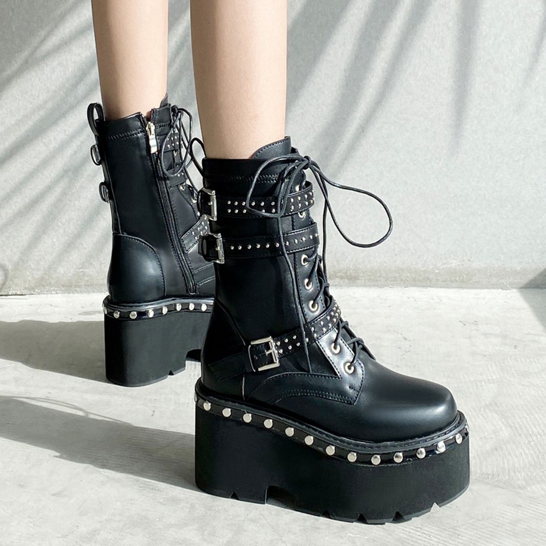 Demonia SLUSH-249, Botas Plataforma Mujer, Negro